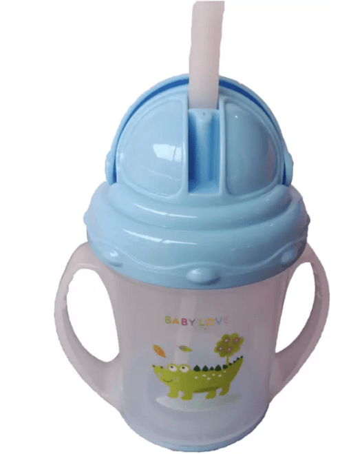 Baby Shopiieee 150ml Anti Spill, Interchangeable Sipper / Sippy Cup with Soft Silicone Straw BPA Free, 6m+  (Blue) - Image 2